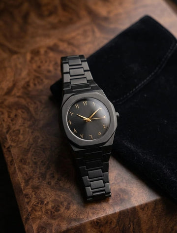 Matte Black Arabic Numeral Watch
