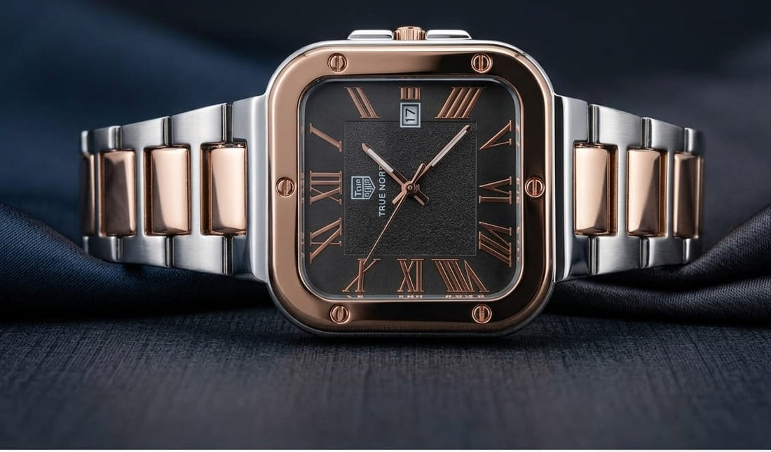 TRUE NORTH Two-Tone Rose Gold Square Watch